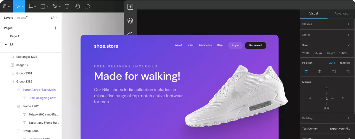 From figma to responsive prototype call to action